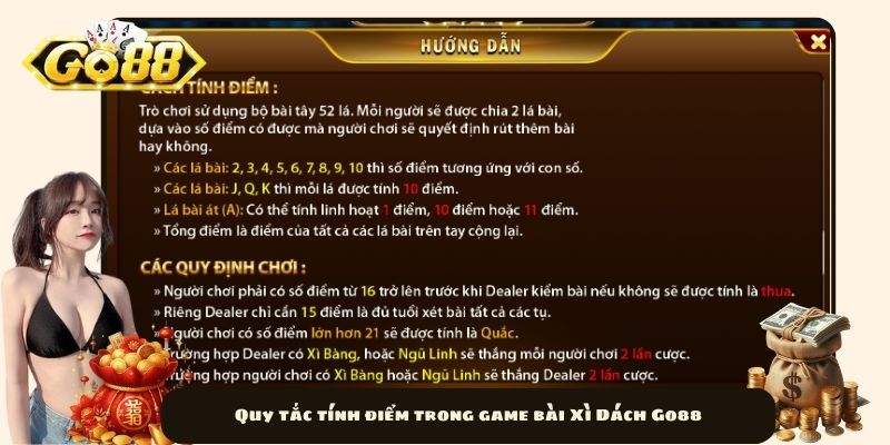 Quy tắc tính điểm trong game bài Xì Dách Go88